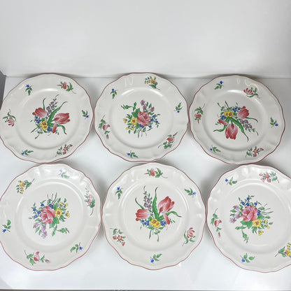Set of 6 KG Luneville dinner plates – Reverbere pattern