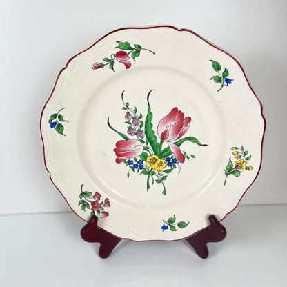 Set de 6 assiettes plates KG Lunéville, modèle Réverbère, B.E