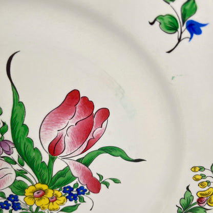 Set de 6 assiettes plates KG Lunéville, modèle Réverbère, B.E