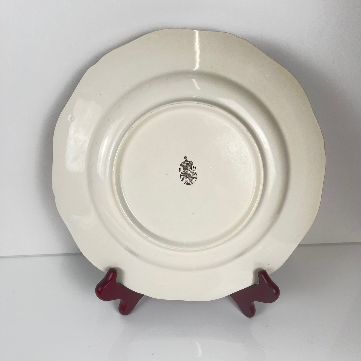 Set de 6 assiettes plates KG Lunéville, modèle Réverbère, B.E