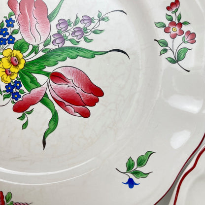 Set de 6 assiettes plates KG Lunéville, modèle Réverbère, B.E