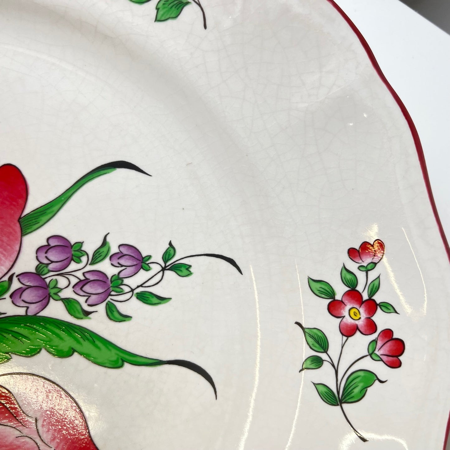 Set de 6 assiettes plates KG Lunéville, modèle Réverbère, B.E