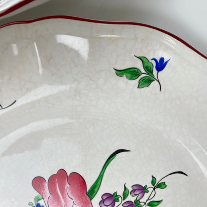 Set de 6 assiettes plates KG Lunéville, modèle Réverbère, B.E