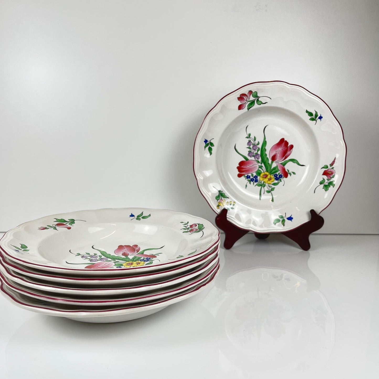 Set of 6 KG Lunéville "Réverbère" soup plates