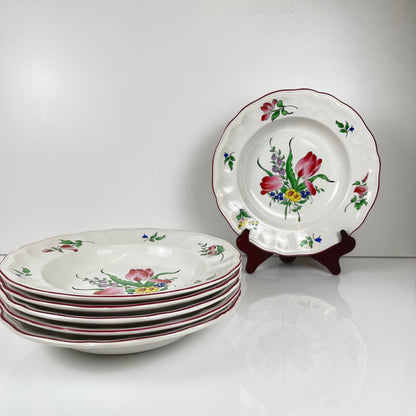 Set of 6 KG Lunéville "Réverbère" soup plates