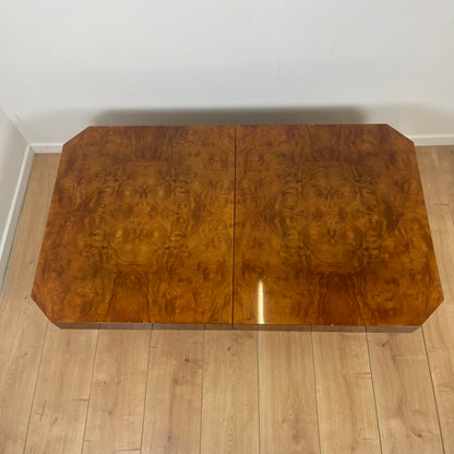 Table basse bar Art déco en loupe de bois – années 1930/1940