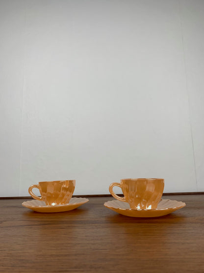 Set of 2 coffee cups with saucers 1950-60