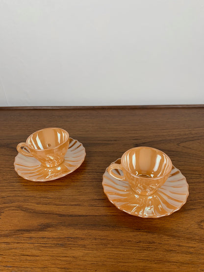 Set of 2 coffee cups with saucers 1950-60