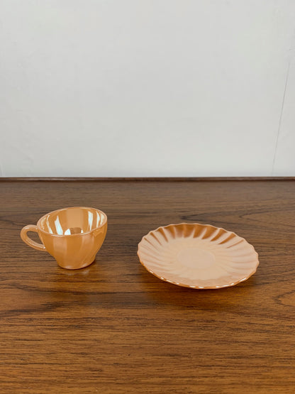 Set of 2 coffee cups with saucers 1950-60