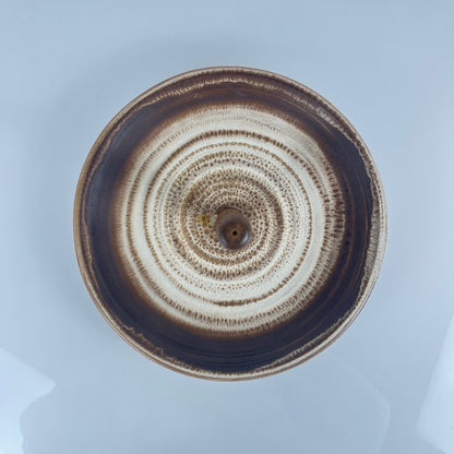 Plateau rond avec poignée en céramique , 1960/70