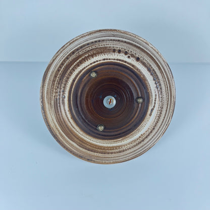 Plateau rond avec poignée en céramique , 1960/70