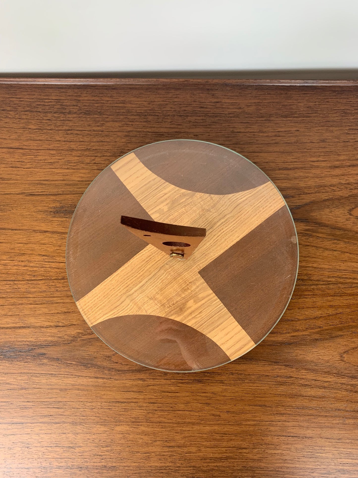 Midcentury modern wood and glass turntable