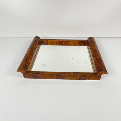 Petit plateau en placage de ronce, XXe siècle