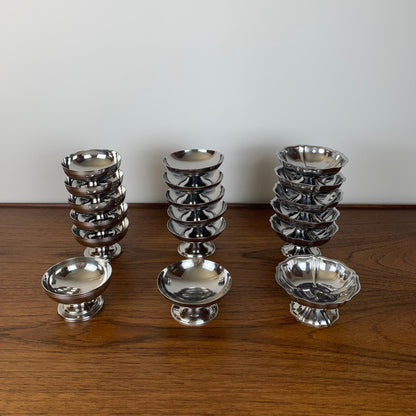 set of 6 stainless steel dessert bowls, 1970