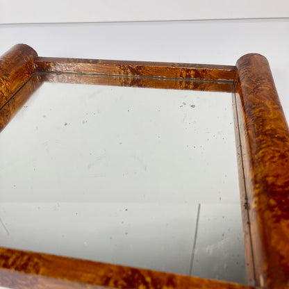 Petit plateau en placage de ronce, XXe siècle