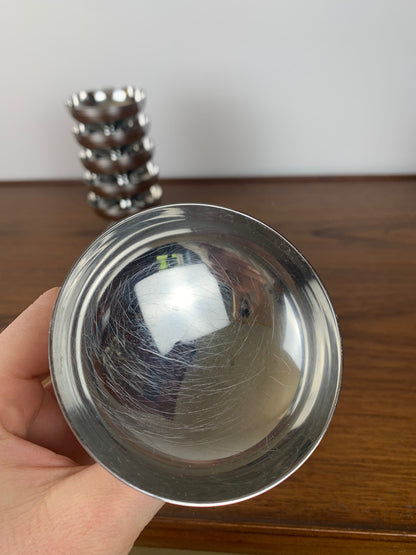 set of 6 stainless steel dessert bowls, 1970