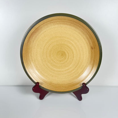 Set de 4 assiettes Salins avec liseré vert, XXe