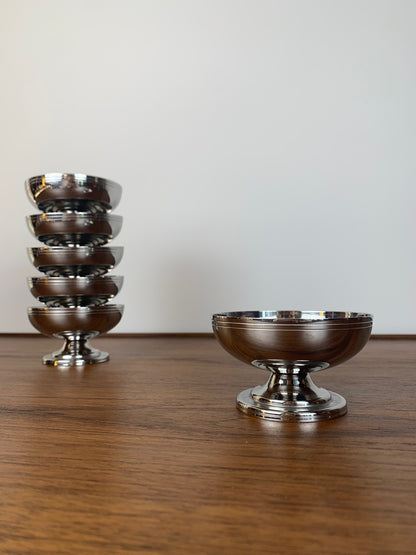 set de 6 coupes à dessert en inox, 1970