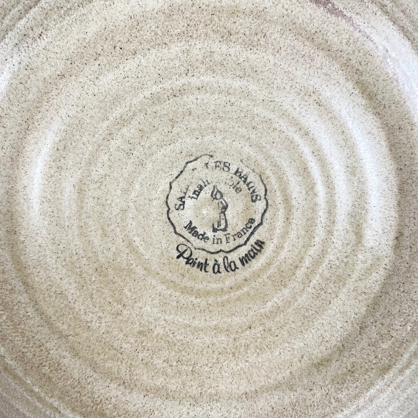 Set de 4 assiettes Salins avec liseré vert, XXe