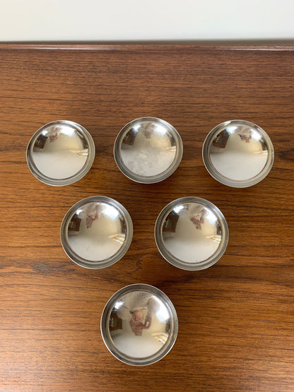 set of 6 stainless steel dessert bowls, 1970