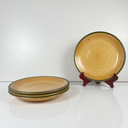 Set de 4 assiettes Salins avec liseré vert, XXe