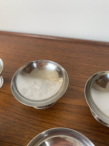 set of 6 stainless steel dessert bowls, 1970