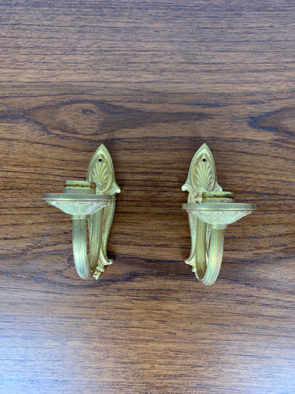 Pair of brass candle wall sconces, neoclassical style