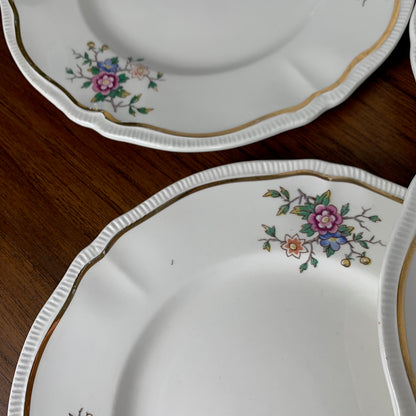 Set of 10 dessert plates, "Chantilly" model by Longchamp, 1950/60