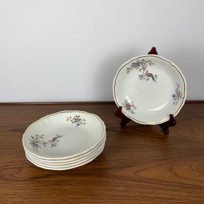 Lot de 6 assiettes creuses modèle "Chantilly" par Longchamp, 1950/60