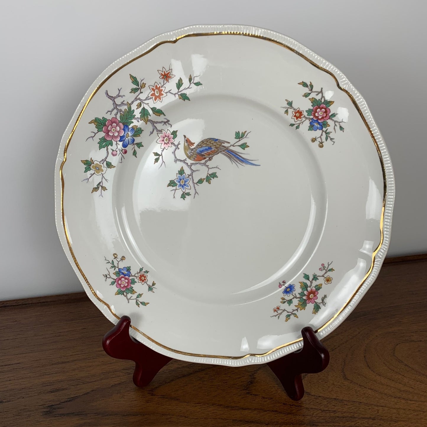 Lot de 8 assiettes plates modèle "Chantilly" par Longchamp, 1950/60