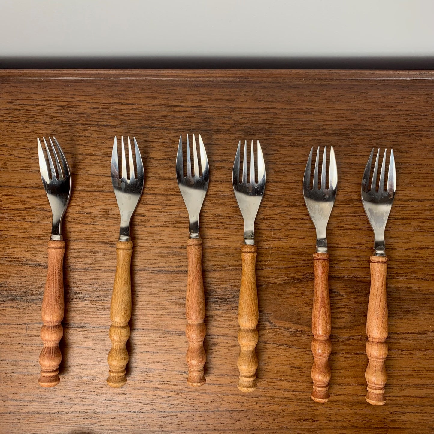 Wooden cutlery set for 6 people, Germany, 1970