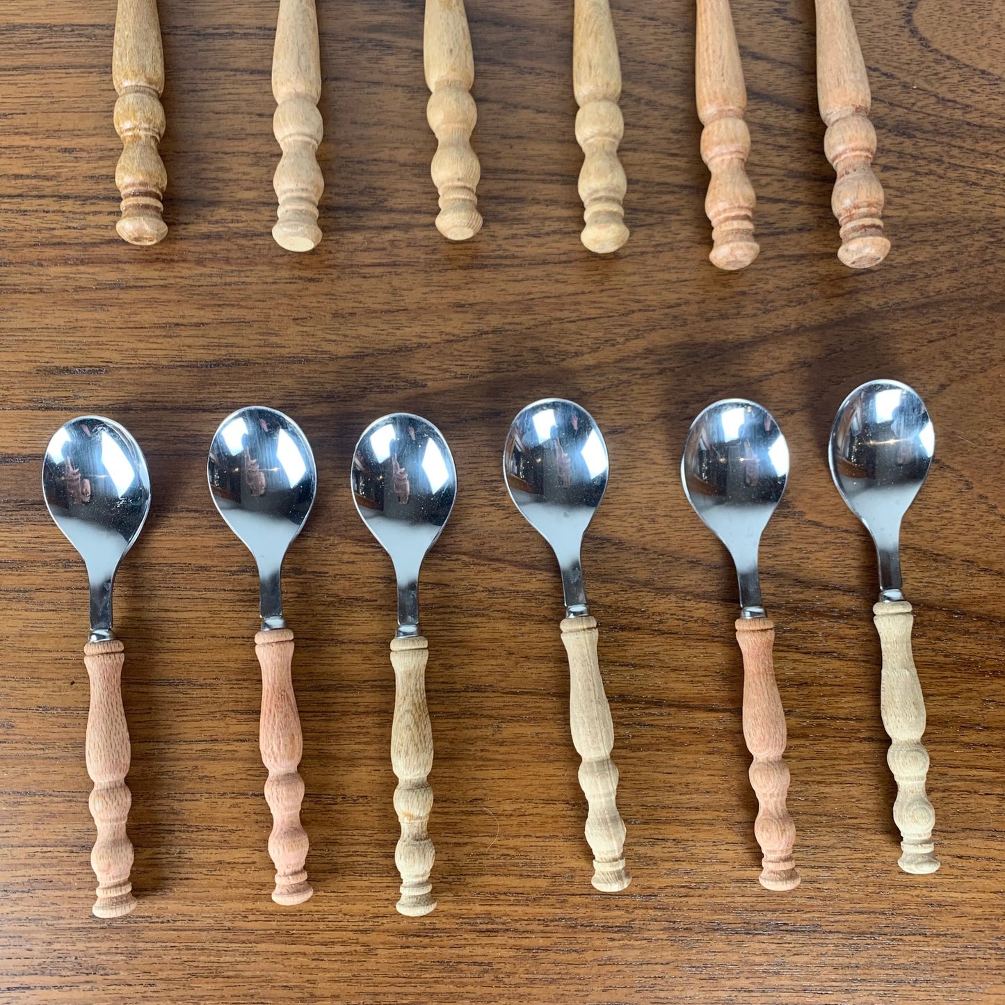 Wooden cutlery set for 6 people, Germany, 1970