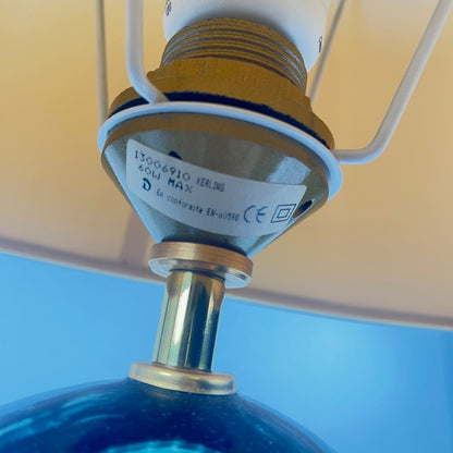 Table lamp by Maison Le Dauphin in brass and imitation green malachite, 1980