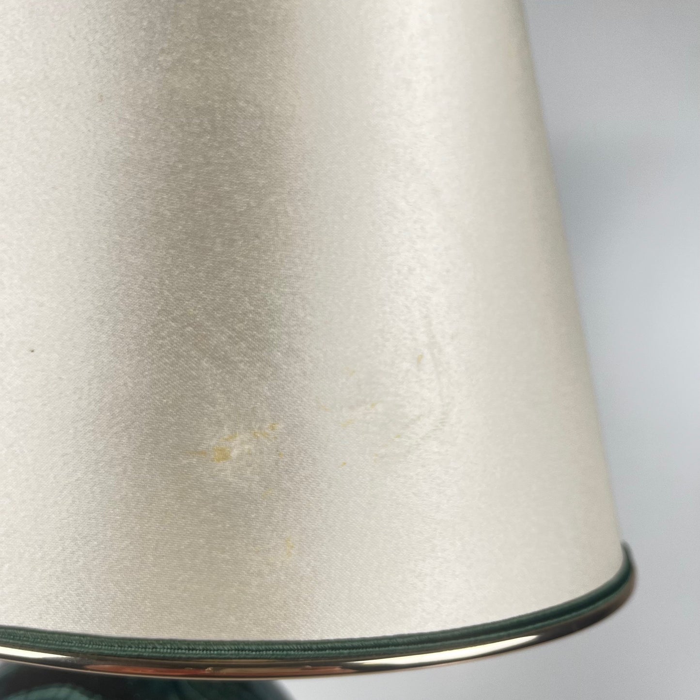 Table lamp by Maison Le Dauphin in brass and imitation green malachite, 1980