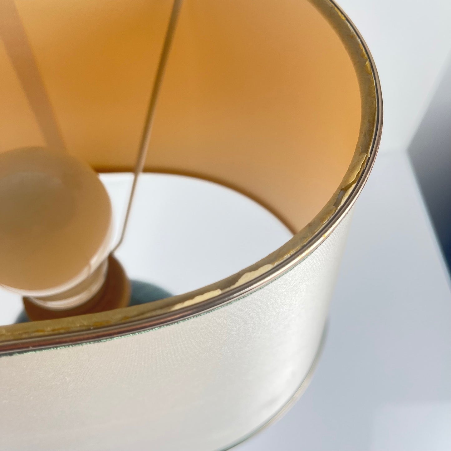 Table lamp by Maison Le Dauphin in brass and imitation green malachite, 1980