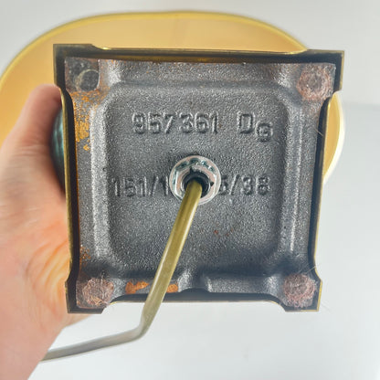 Table lamp by Maison Le Dauphin in brass and imitation green malachite, 1980