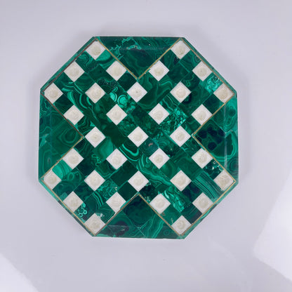 Jeu de solitaire en Malachite de forme octogonnale, 1950/70