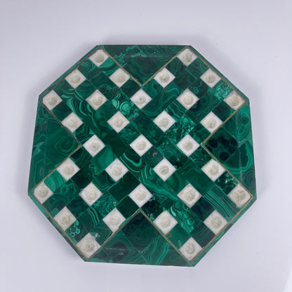Jeu de solitaire en Malachite de forme octogonnale, 1950/70