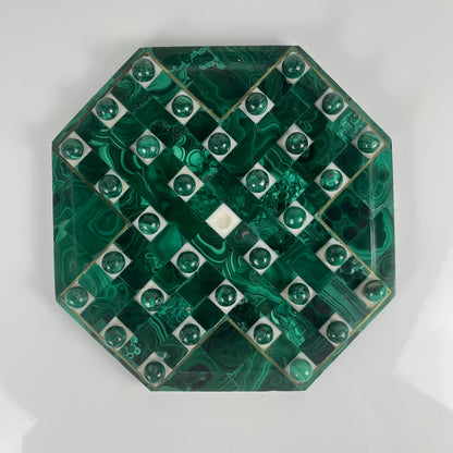 Jeu de solitaire en Malachite de forme octogonnale, 1950/70