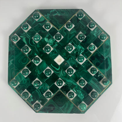 Jeu de solitaire en Malachite de forme octogonnale, 1950/70