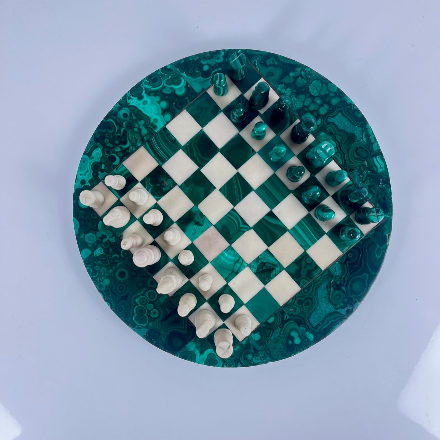 Jeu d’échecs décoratif en malachite,  1950–1970