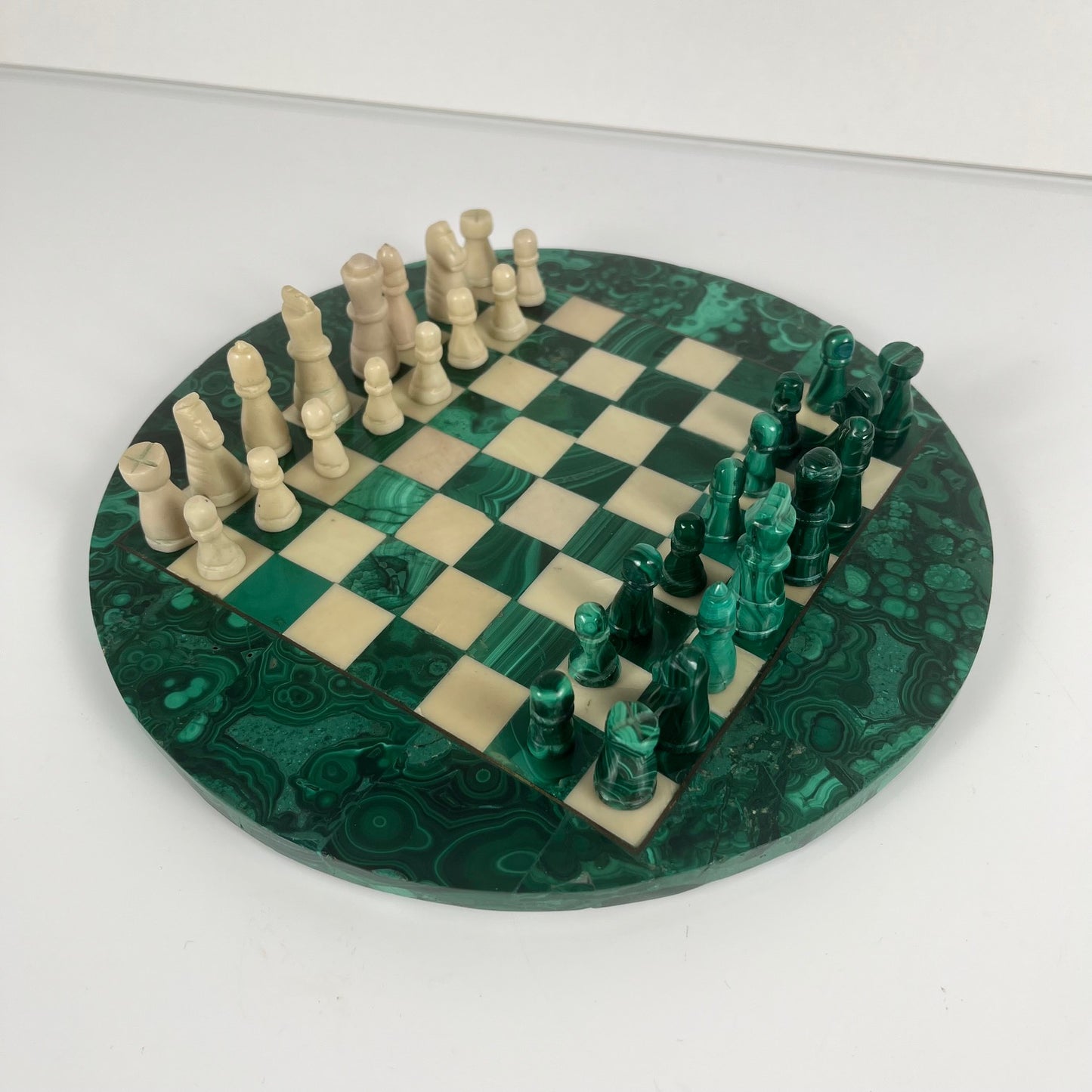 Jeu d’échecs décoratif en malachite,  1950–1970