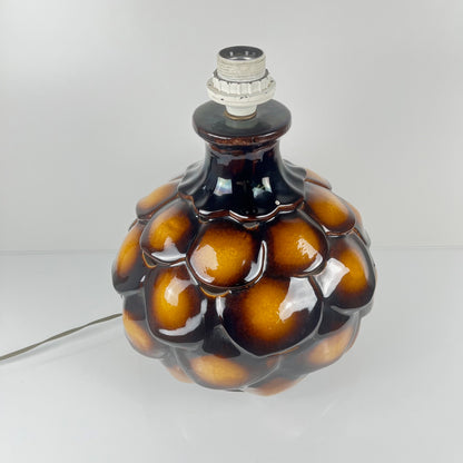 Large Lampe de Table en céramique "écaille" , 1970, double ampoules