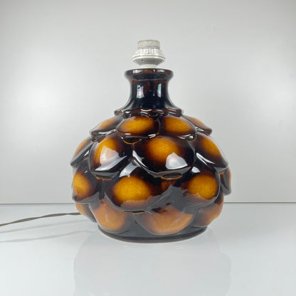 Large Lampe de Table en céramique "écaille" , 1970, double ampoules