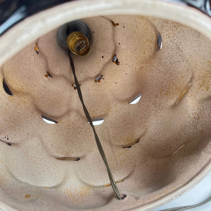 Large Lampe de Table en céramique "écaille" , 1970, double ampoules