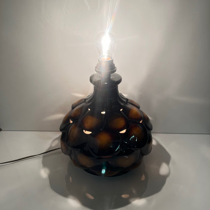 Large Lampe de Table en céramique "écaille" , 1970, double ampoules