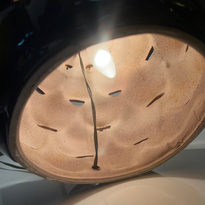 Large Lampe de Table en céramique "écaille" , 1970, double ampoules