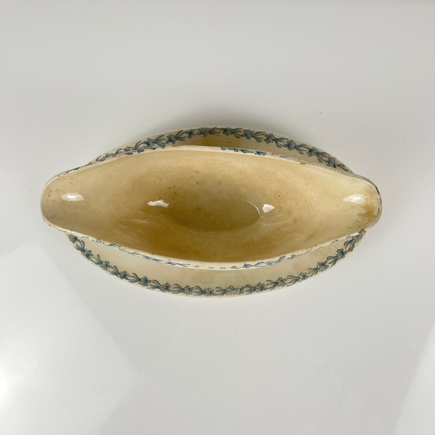 Saucière modèle "Oeillet", KG Lunéville, terre de fer, XIXème siècle