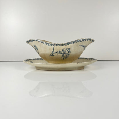 Saucière modèle "Oeillet", KG Lunéville, terre de fer, XIXème siècle