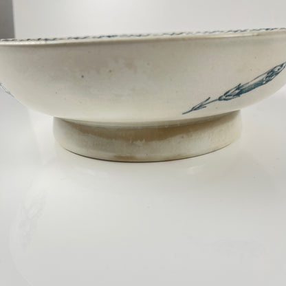 Footed salad bowl, "Oeillet" pattern, KG Lunéville, ironstone, 19th century